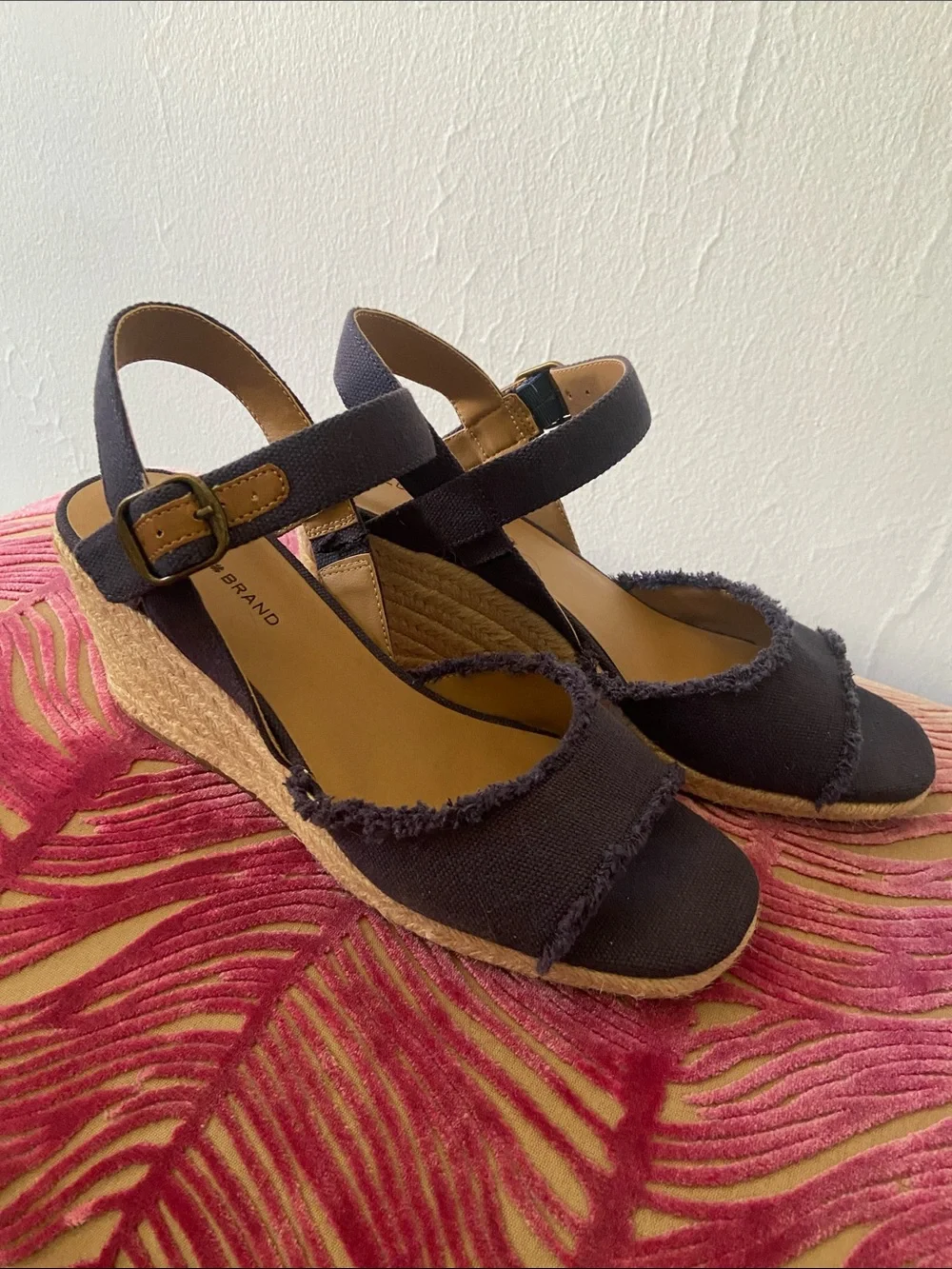 Lucky Brand Mintra espadrille wedges, indigo blue, size 8, EU 39 NWOT
